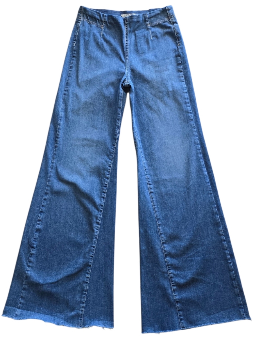 WE THE FREE Skyline Wide Flare Pull On Jeans Size 27 Stretch Denim Free People - Picture 3 of 6